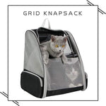 Qpets Breathable Design Cat Bag Carrier Backpack for Hot Weather, Expandable Cat Dogs Cage, Cat Bag, Backpack Design Pet Travel Carrier Pet Case for Small Pets (Grey)