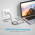 Verilux® USB C Adapter, Type C Male to Type C Female Adapter 100W Fast Charging Type C Adapter Support 8K@60Hz & Data Sync USB C Adapter Compatible for Thunderbolt 3/4, MacBook Pro/Air