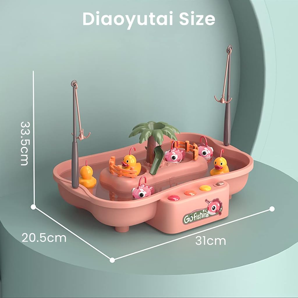 PATPAT Fish Toys for Kids Electric Bath Toys for Baby Cartoon Fish Catching Toy for Kids 3-8 Years Old Fishing Machine Set Musical Toys with Preset Songs and Light, Bath Toys for Baby 6 - 24 Months