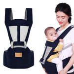 SNOWIE SOFT® 6-in-1 Baby Carrier with Lumbar Support 360 All-Position Baby Wrap Carrier Front and Back Backpack Carrier for Breastfeeding Newborn Infant Toddler(7-66 Lb) (Blue1)