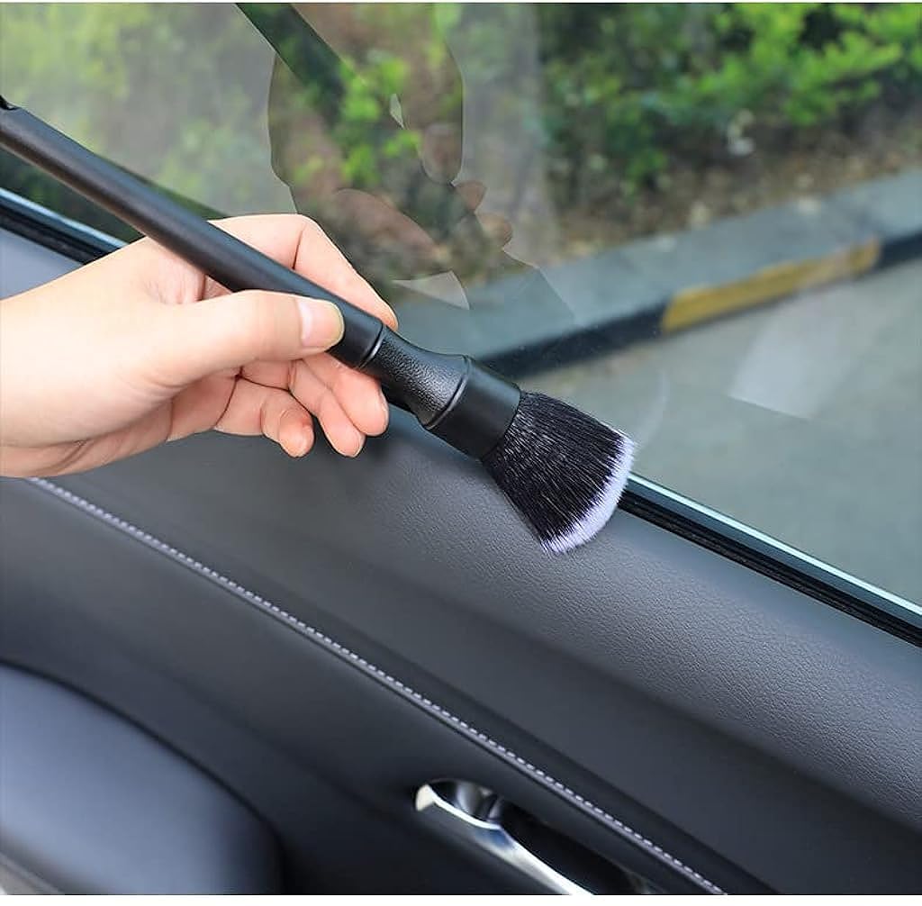 STHIRA® 3pcs Car Duster Brush Set with Box, Fine Bristle Brushes for Car Interior Detailing, Soft Bristles Cleaning Brush Dusting Tool for Dashboard, Wheel, Window, Keyboard, Air Conditioners