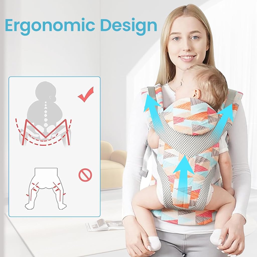 SNOWIE SOFT® 4 in 1 Baby Carrier with Blet, Adjustable Baby Carrier Front Baby Carrier Face-in/Out, Baby Wrap Carrier Soft & Breathable Baby Carrier for Newborn to Toddler, 0-36 Months, Under 25KG