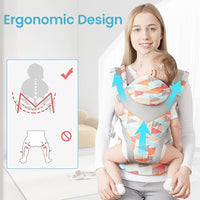 SNOWIE SOFT® 4 in 1 Baby Carrier with Blet, Adjustable Baby Carrier Front Baby Carrier Face-in/Out, Baby Wrap Carrier Soft & Breathable Baby Carrier for Newborn to Toddler, 0-36 Months, Under 25KG