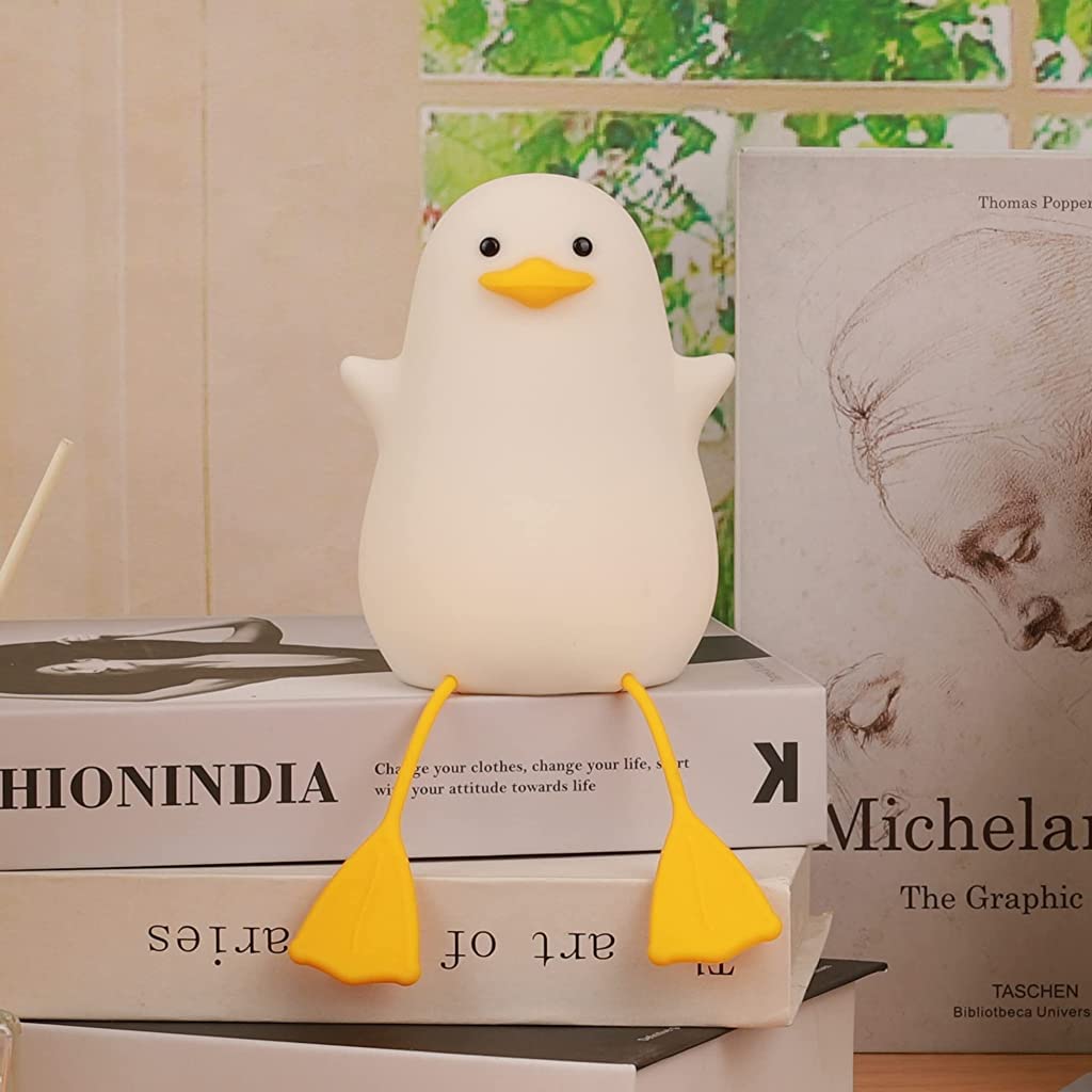 Verilux Smile Duck Night Lights for Kids Cute Duck Night Light Soft Silione Lamp USB Rechargeable Nursery Night Light for Boys Girls Bedroom