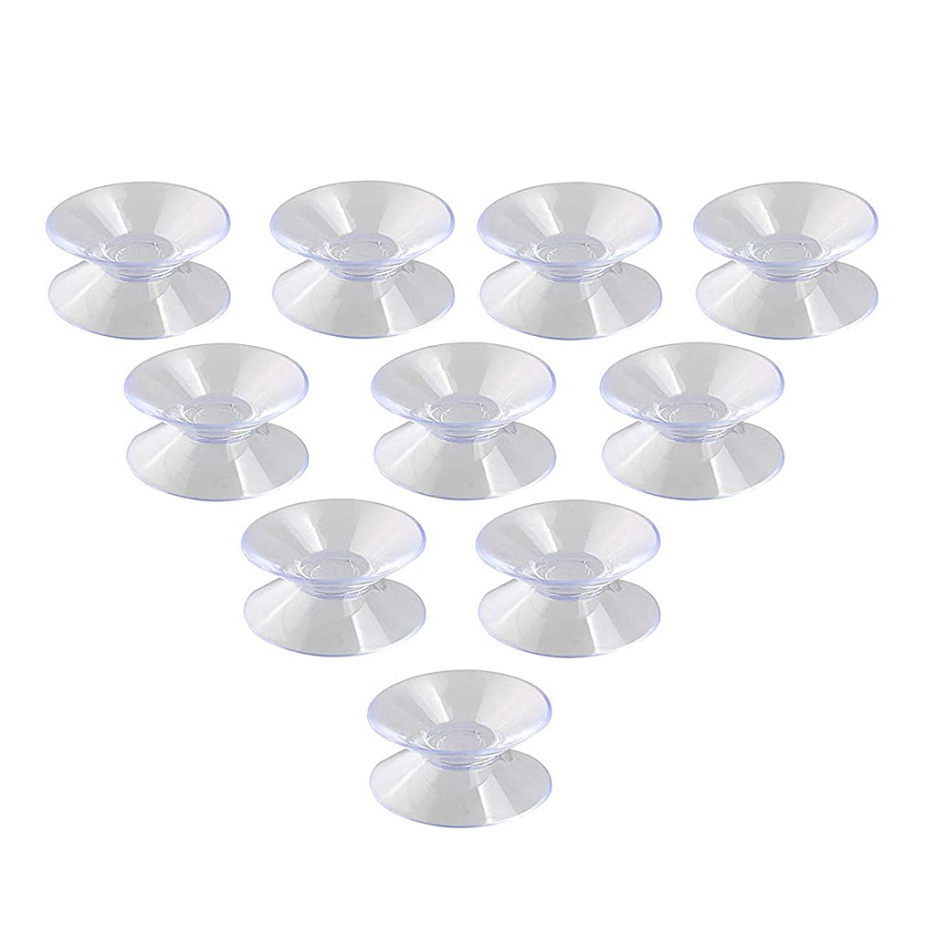 ZIBUYU  10 Pcs Double Sided PVC Suction Cups Sucker Pads for Glass Plastic-30 mm, White