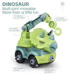 PATPAT Dinosaur Car Toy for Kids, Dinosaur Toys for Kids, Assembly Dinosaur Toy with Mini Toy Screwdriver and Wrench, STEM Building Blocks Toy Birthday Gifts for Boys Girls 3+ Years Old-Triceratops