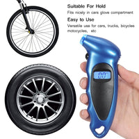 STHIRA  Tyre Pressure Gauge Digital, Tyre Air Pressure Gauge 150 PSI 4 Settings for Car Truck Bicycle with Backlit LCD and Non-Slip Grip Blue