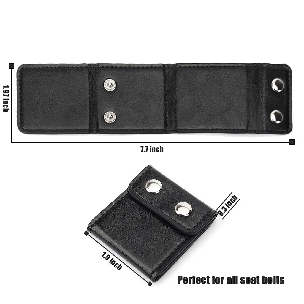 ZIBUYU Seatbelt Adjuster, 2 Pcs Universal PU Leather Car Seat Belt Clip Holder Comfort Safety Strap Positioner Locking Clip Protector for Adults Kids Children