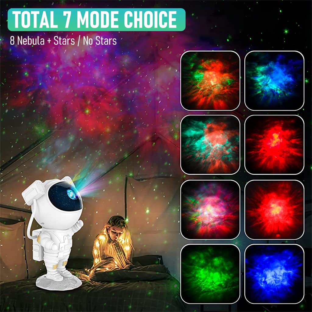 ELEPHANTBOAT Astronaut Projector Galaxy Night Light Projector Led Lamp with Remote Control 17 Modes Kids Planetarium Galaxy Projector for Bedroom with 2 Timer