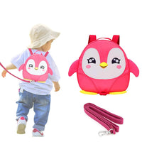 SNOWIE SOFT® Cute Toddler Backpack with Detachable Safety Leash Anti Lost Kids Travel Backpack for Toddlers Cartoon Penguin Backpack Toddler Backpack for Girls Boys (Pink)