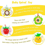 SNOWIE SOFT® Baby Soft Hanging Rattle Crinkle Squeaky Toy Car Seat Stroller Hanging Toys with Teethers Plush Fruits Mirror Toys Hangable on Crib Pramfor Infant Babies Boys and Girls 3 6 9 to 12 Months