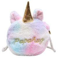 STHIRA® Plush Stuffed Unicorn Crossbody Purse Rainbow Multicolored Shoulder Bag Girls Gifts