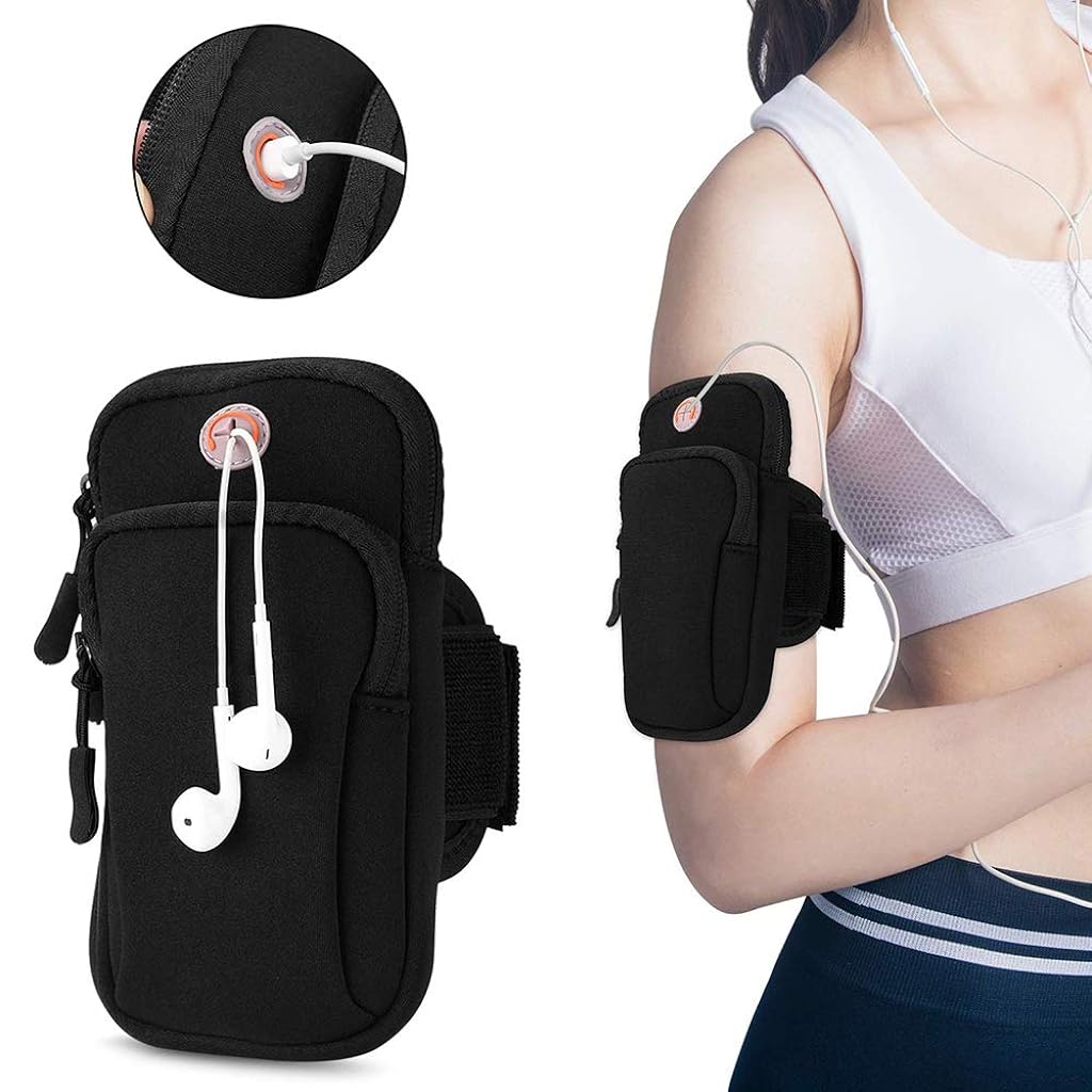 ZIBUYU® 6'' Running Armband Phone Holder for Running,Cycling,Work Out Gear Organizer Pouch Waterproof Phone Pouch with Earphone Cable Cutouts Adjustable Armband