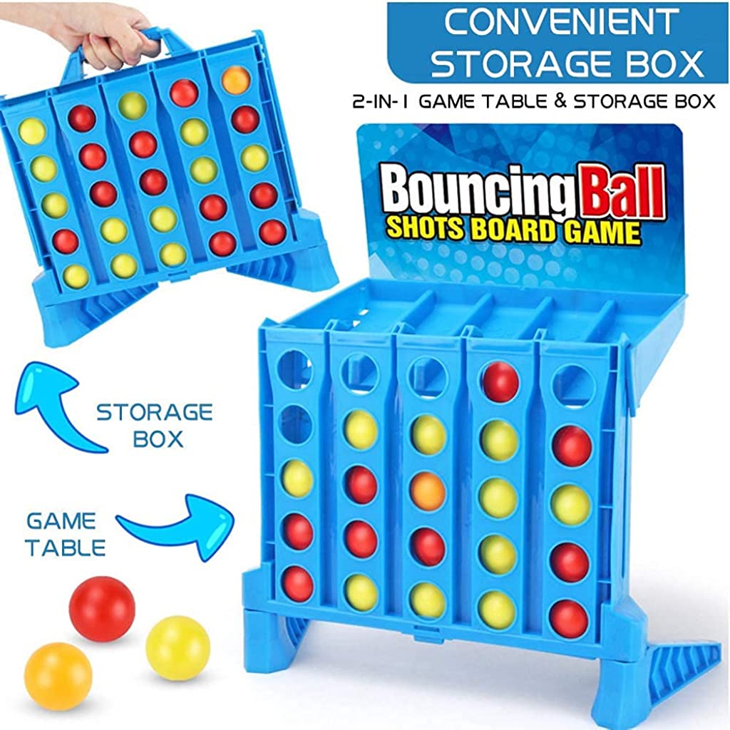 Eleboat® Bouncing Ball Game, Connect 4 Shots Board Game