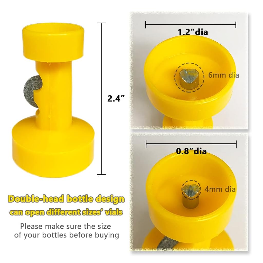 HASTHIP Ampule Cutter for Doctors, Double-Head Decapper Nursing Cutter, Ampoule Glass Vial Breaker, Glass Bottle Cutter, Ampule Breaker for Science Lab, Clinic, Home Care, 2 PCS