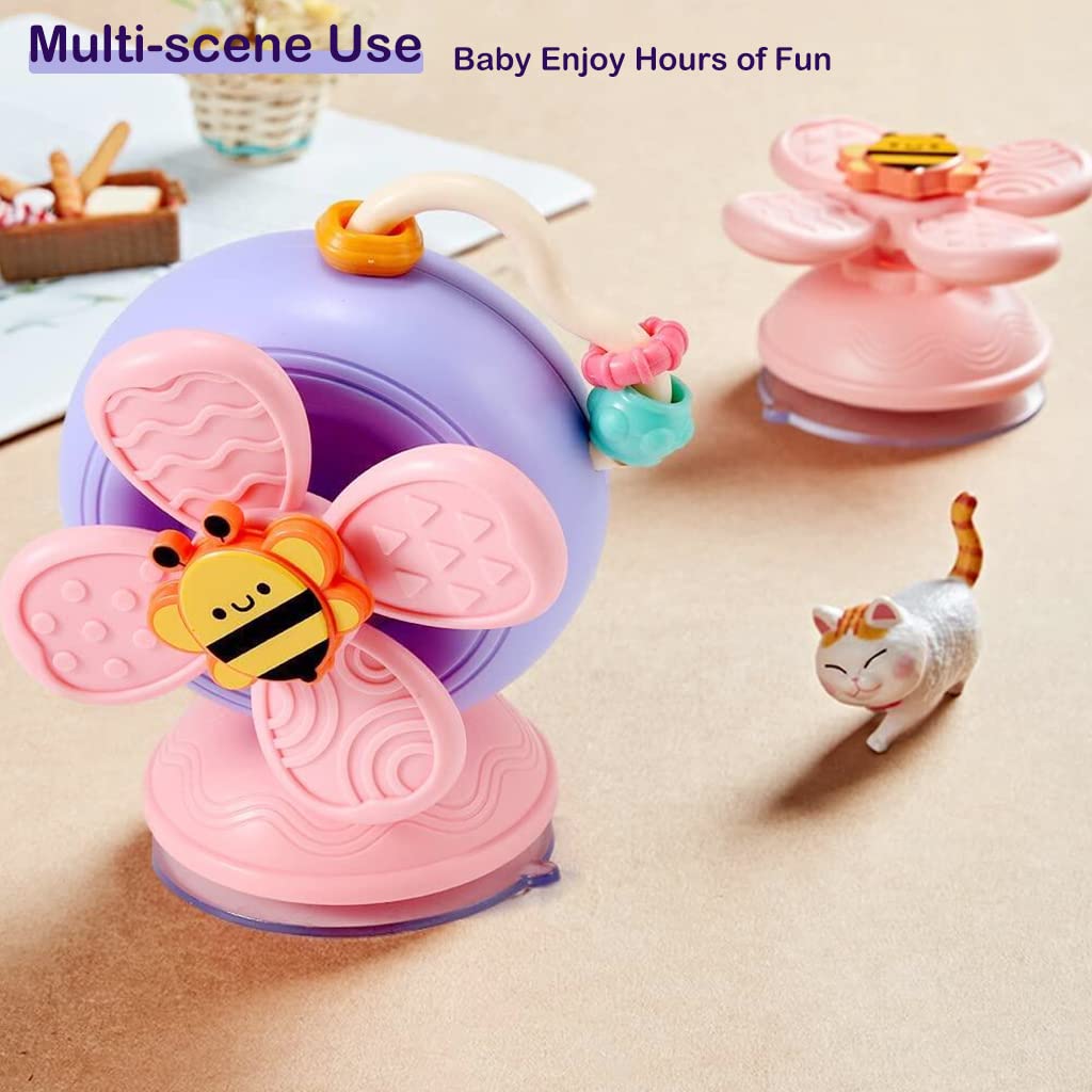 PATPAT Baby Bath Toys Cartoon Snail Sensory Toys for Babies Newborn Toys Pull Back Car High High Chair Toy for Airplane Travel, Montessori Toys & Gifts for Baby Toddlers Boys Girls 1-3 Years Old