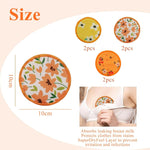 SNOWIE SOFT® 6pcs Breast Pads for Feeding Mothers, Breast Shells for Breastfeeding Nursing Pads for Breastfeeding Floral Pattern Bamboo Cotton Breast Pads, Prevent Leakage of Breast 3.9