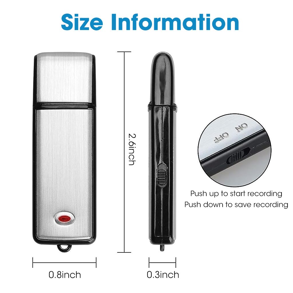 ZORBES® 8G Mini Digital Voice Recorder, USB Audio Recorder Device, Rechargeable Metal Audio Recording Pen, 90 Hours Consistant Recording for Meeting, Lectures, Interview