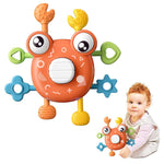 PATPAT® Sensory Toys for Kids, Cartoon Crab Activity Toys for Baby Fine Motor Skill Toy Montessori Toys for Toddler Soothing Toy Kids Interactive Toy Early Educational Toys Gifts for Newborns - Orange