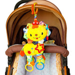 SNOWIE SOFT® Baby Soft Hanging Rattle Crinkle Squeaky Toy Car Seat Stroller Hanging Toys with Teethers Plush Soft Lion Toys Hangable on Crib Pramfor Infant Babies Boys and Girls 3 6 9 to 12 Months