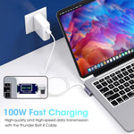 Zeitel® USB C Right Angle Adapter, Male to Female Type C Adapter Support 40 Gbps Data Transfer, 100W PD & 8K 60Hz Video USB C Extender Compatible for Thunderbolt 3/4, MacBook Pro/Air, USB-C HUB/Dock