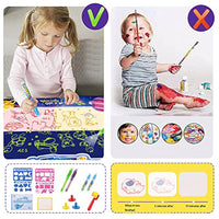 SNOWIE SOFT® 2-in-1 Water Doodle Mat Luminous Large Water Drawing Mat Educational & Development Reusable Painting Writing Kits Toys for 2-8 Years Old Kids Boys Girls Gift (Multi 1)