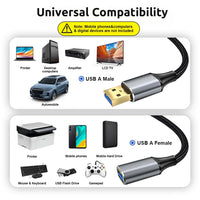 Verilux® USB Extension Cable, 10Ft USB to USB Cable, USB Male to Female extension Cable, USB 3.0 Cable Data Transfer USB Connector for Webcam, Gamepad, USB Keyboard, Flash Drive, Hard Drive, Printer