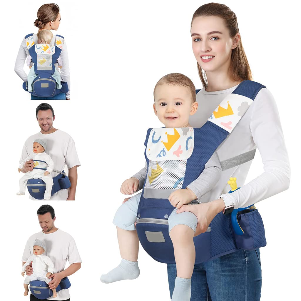 SNOWIE SOFT® 7 in 1 Baby Carrier with Seat Belt and Lumbar Support for Newborn to Toddler, Soft and Breathable Baby Carry Bags for 0-36 Months Baby (22-40lbs)