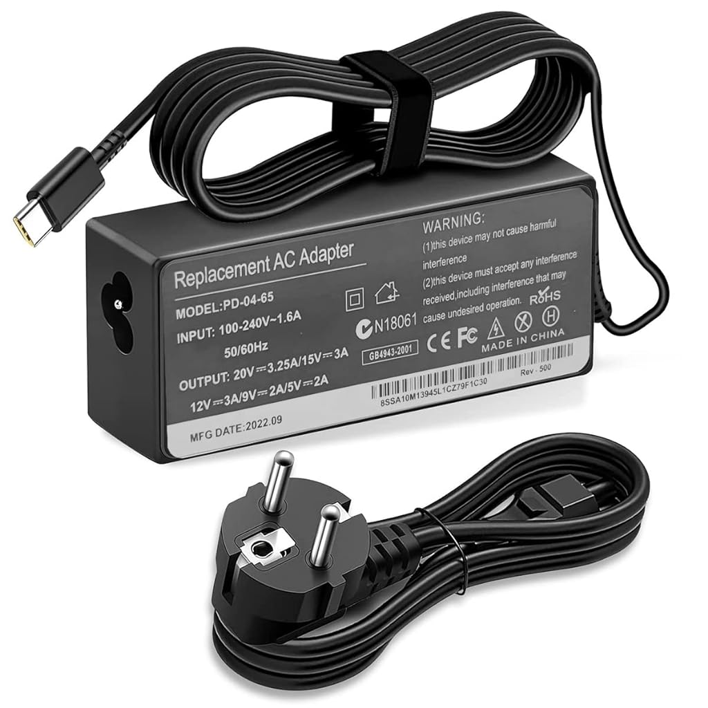 ZORBES Lenovo Laptop Charger 65W Charger Type C, Lenovo Thinkpad Charger Type C, Universal Chromebook Charger Replacement for Lenovo Thinkpad/Yoga, Dell Chromebook 3100, Asus,