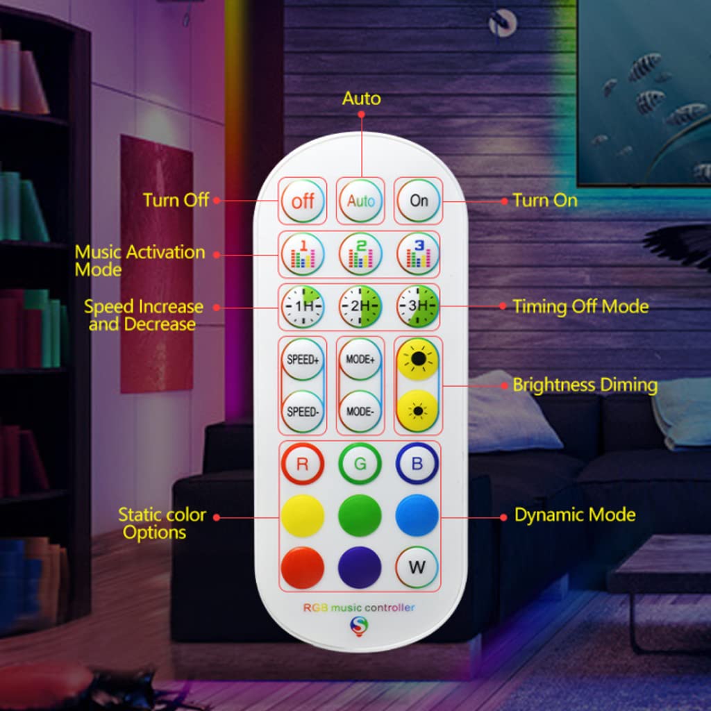 Verilux 5050 Colorful RGBIC LED Strip Lights with Smart Bluetooth App & Remote Control for Bedroom, Livingroom, Gamingroom, Kid's Room, Party(USB, 5 Meters)