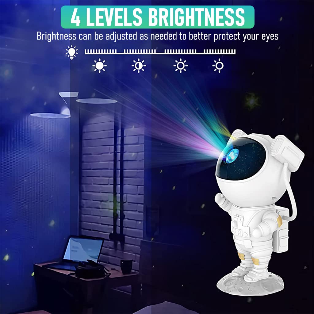 ELEPHANTBOAT Astronaut Projector Galaxy Night Light Projector Led Lamp with Remote Control 17 Modes Kids Planetarium Galaxy Projector for Bedroom with 2 Timer