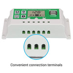 Verilux  10A Solar Charge Controller 12V / 24V, Solar Regulator Lithium Battery/Lead Acid with Dual USB LCD Display, Adjustable parameters Backlit LCD Display and Timing Settings