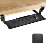 Verilux® Keyboard Stand with Mouse Mat, Pull Out Keyboard Rack, Keyboard Tray Under Desk, Nail-Free Installation Drawer Style Keyboard Rack Clamp Mount Pull Out Keyboard Holder for PC/Office Desk