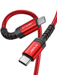 JSAUX® Type C to Micro USB Cable 6.6FT, Support Charge & Data Sync Nylon Braided Type C to Micro USB Connector Cable, Micro USB To Type C Cable Compatible with MacBook (Pro), Galaxy S8, S9, S10, Pixel 3 XL, 2 XL and Micro USB Devices- Red/2M