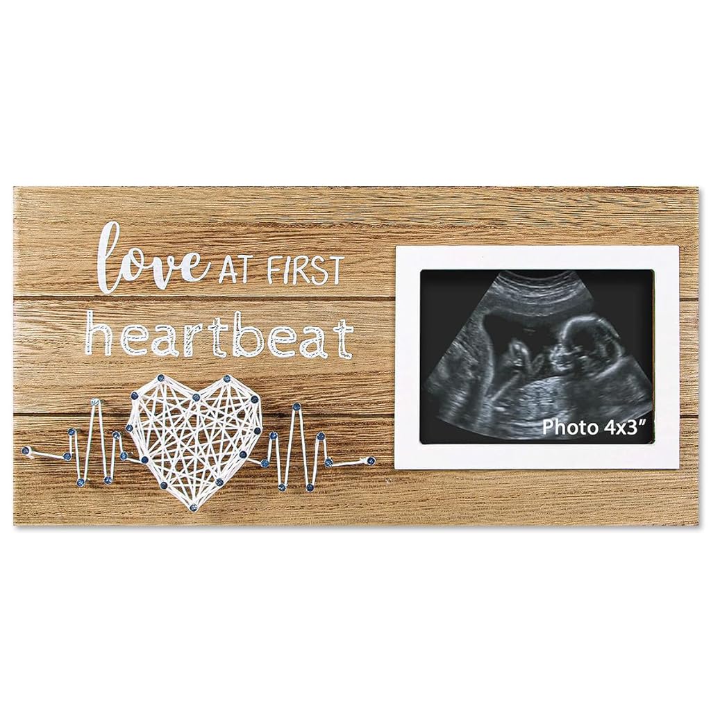 SNOWIE SOFT Baby Photo Frame Ultrasound Picture Frame Sonogram Keepsake Frame, Mothers Day Pregnancy Gifts for First Time Mom Dad, Baby Shower Gifts Baby Sonogram Wood Photo Frame New Mom Gifts Baby