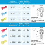 HASTHIP 100Pcs Wire Connection Jointer Terminal, Insulated Straight Butt Connector, Electrical Insulated Terminals, Male and Female Spade Wire Crimp Terminal Assortment Kit AWG(10-22)