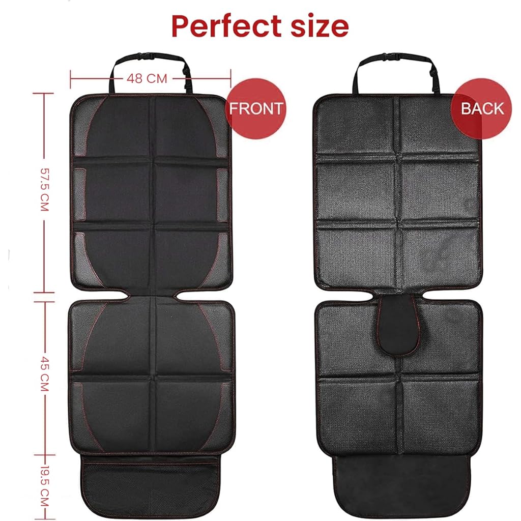 STHIRA® Car Seat Protector, Car Seat Protector for Baby Carseat Anti Slip Car Seat Mat for Baby Carseat Prevent Car Seat Wear Waterproof Car Seat Protective Mat Under Baby Carseat with Storage Pouches