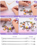 PATPAT 63pcs DIY Charm Bracelets Kit with Gift Box, Jewelry Making Kit with Bracelet Beads, Jewelry Charms, Necklace Jewelry Making and DIY Crafts for Kids Girls-Colorful