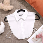 ZIBUYU  Cotton Half Shirt Blouse Detachable Collar for Women Girls(White, Free Size)