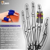 ZIBUYU 10Pcs Finger Sleeves Protectors Thumb Brace Support for Pain Relief, Adjustable Finger Splint Thumb Splint for Relieving Pain, Arthritis, Trigger Finger, Sports (Blue)