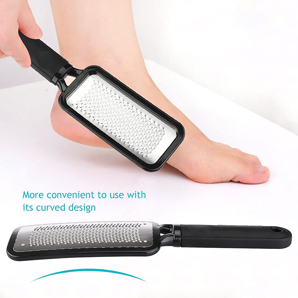 MAYCREATE  PIXNOR Stainless Steel Foot Exfoliating Scrubber Cleaner File (Black)