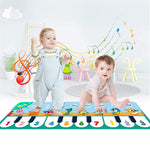 PATPAT  Musical Mat for Kids, 8 Sounds Music Piano Keyboard Dance Floor Mat Carpet Animal Blanket Touch Mat Musical Toys Early Education Toys for Baby Girls Boys 1-3 Years Old(43.3x14.2in)