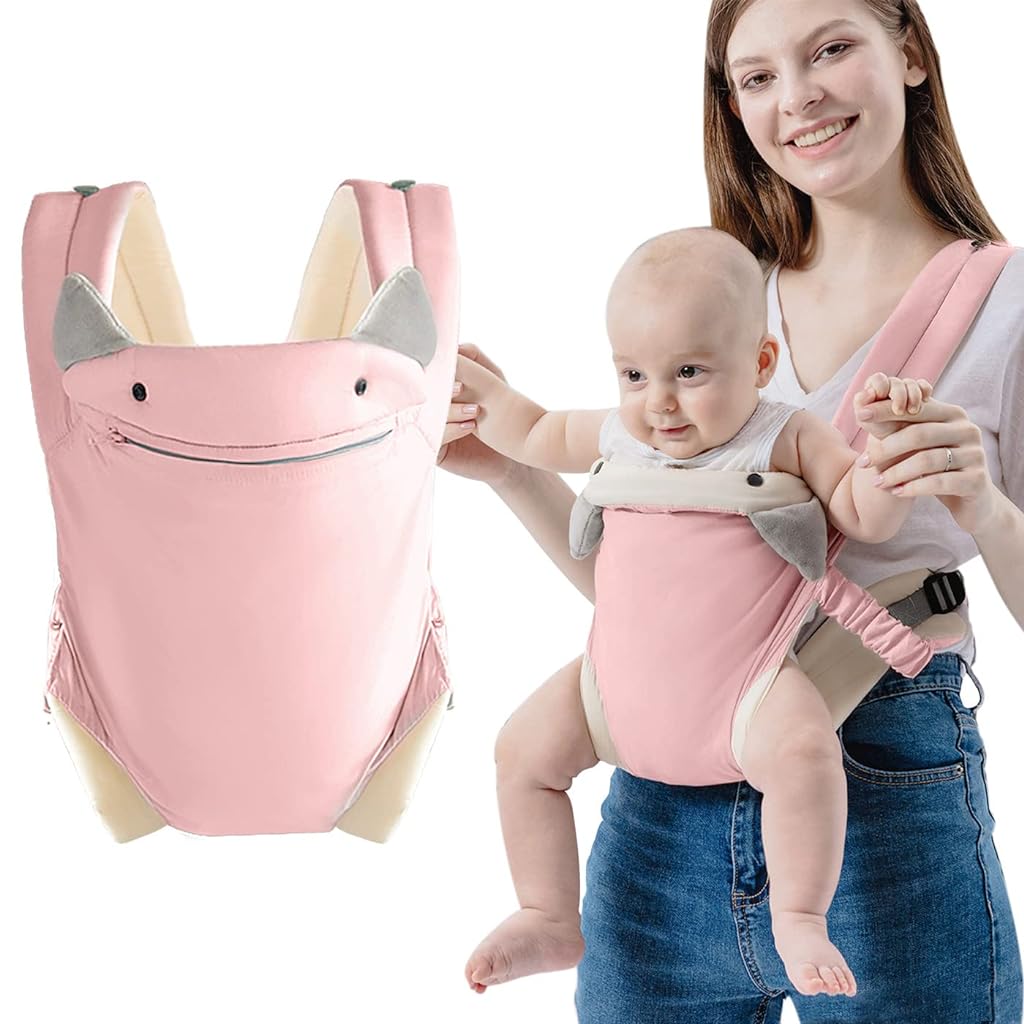 SNOWIE SOFT Baby Carrier Bag for 0 to 3 Year Baby Adjustable Kangaroo Bag for 0 to 2 Year Baby with Pocket, Baby Bags for Mothers Carry Soft & Breathable Baby Carrier for New Born, Baby Products Pink