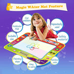 SNOWIE SOFT  Magic Water Drawing Mat with Rainbow Color Swatches,Children Magic Water Drawing Mat Board,Educational Toy Gift for Kids