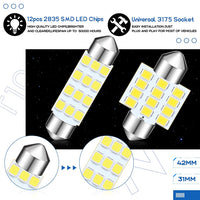 ZIBUYU 24pcs Car Dome Light Bulb, 3 Type of LED Dome Light Bulb T10 31 mm 42 mm LED Car Interior Decoration LED Replacement Bulb for Car Dome