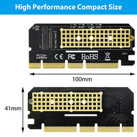 Verilux NVME Adapter PCIe x16 with Gel Pad, M.2 NVME to PCIE 3.0 Adapter Card for Key M 2230, 2242, 2260, 2280 Size M.2 SSD, Support PCIe x4 x8 x16 Slot (Not Support AHCI SSD, Key B,Key B+M