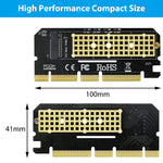 Eleboat® NVME Adapter PCIe x16 with Gel Pad, M.2 NVME or AHCI SSD to PCIE 3.0 Adapter Card Support PCIe x4 x8 x16 Slot