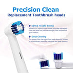 MAYCREATE 4 Pack Oral B Electric Tooth Brushes,Compatible Precision Clean Refills for Braun Oral B Professional Care 500 600 1000 2000 2500 3000 5000 7000 and More Electric Toothbrushes