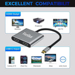 Verilux® USB C to HDMI Adapter Dual HDMI Ports USB HDMI Aapter 4K @60hz, Type C to HDMI Converter for MacBook Pro Air 2020/2019/2018, LenovoYoga 920/Thinkpad T480, Dell XPS