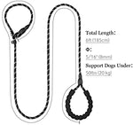 Qpets Durable Light Reflecting Dog Leash Single Handle 5.5ft Dog Training Leash Adjustable Dog Leash Anti-Strain Leash Braided Rope for Dogs Walk Tranning